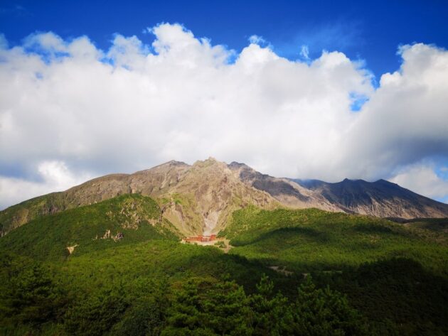 湯平展望所からの桜島